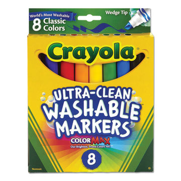 Crayola® Ultra-clean Washable Markers, Fine-broad Wedge-chisel Tips, Assorted Colors, 8-box freeshipping - TVN Wholesale